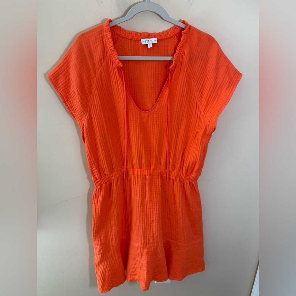 S'EDGE dress Raleigh style In Blood Orange gauze cotton size L